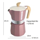 Cafetera Moka Color Rosa 6tz PEDRINI