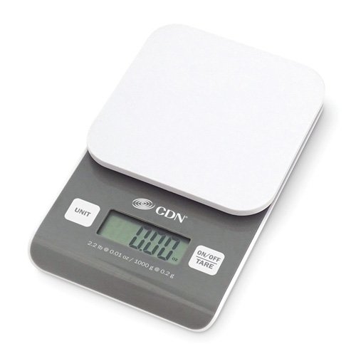 Balanza Digital De Vidrio Plateado 1kg CDN SD0202-GY