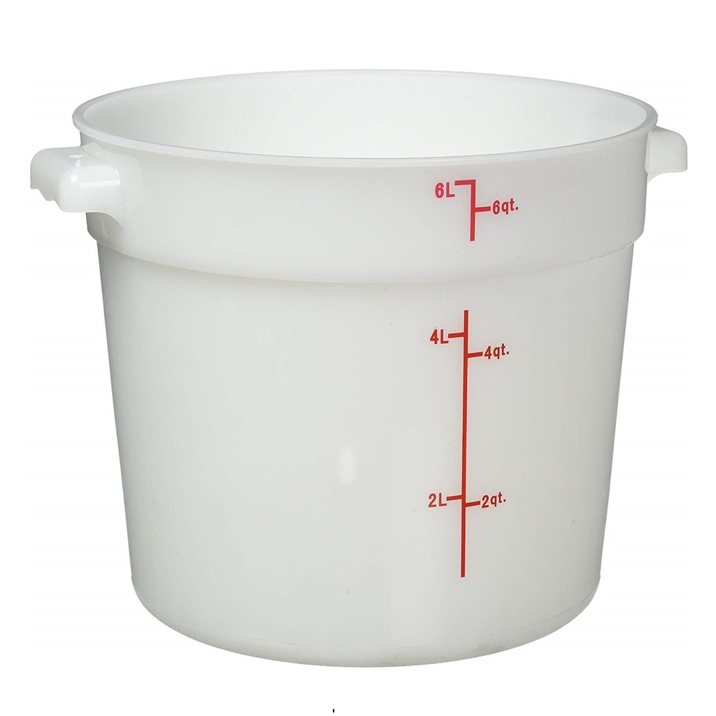 Contenedor Redondo De 6qt Blanco WINCO PPRC-6W