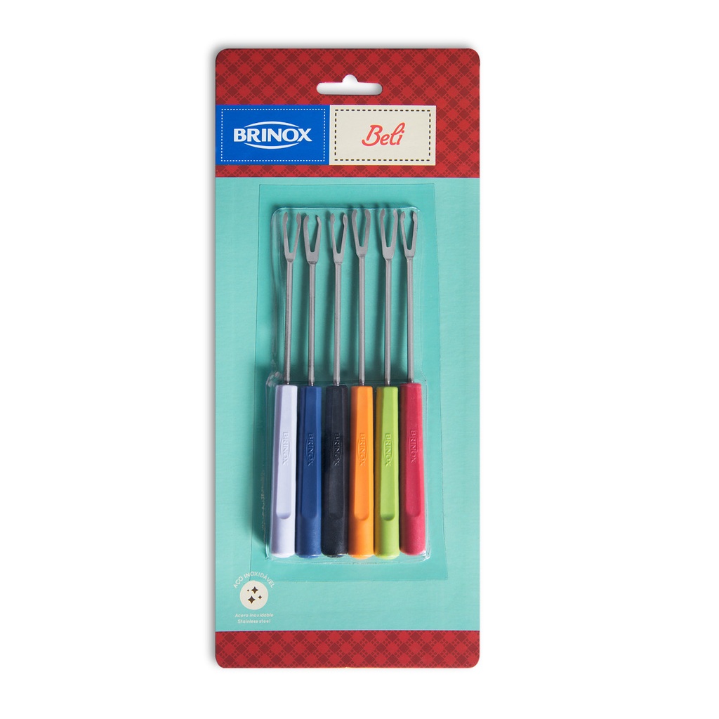 Jgo. De Tenedores De Acero Inox. Para Fondue 22cm - 6 Piezas Beli BRINOX 2051/322
