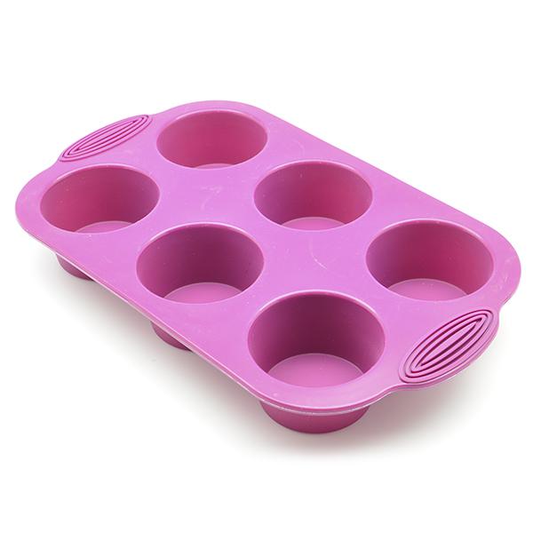 Molde De Silicona Para Ponque 6 Und. 30 X 18 X 3.8cm (Purple) PRESS 77306