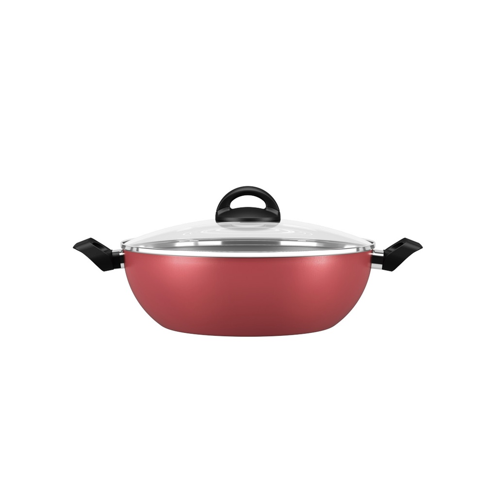 Olla Wok Con Tapa Y Manijas Ø28cm Chilli Cherry De Aluminio BRINOX 7015/195
