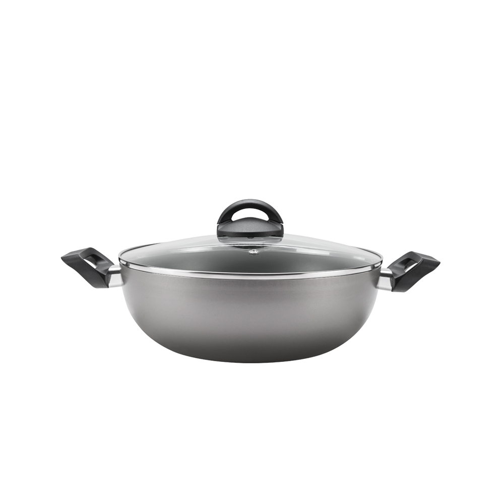 Olla Wok Ø28cm Con Tapa y Asas Chilli Plateado BRINOX 7014/195