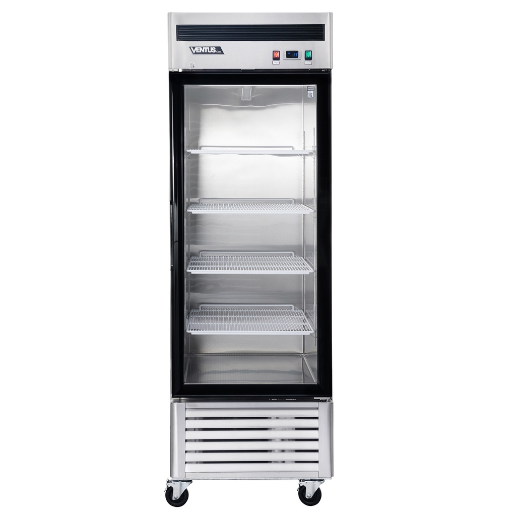 Freezer Acero Inox. 1 Pta Vidrio VENTUS VF1PS-700V