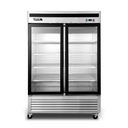 Freezer Acero Inox. 2 Ptas Vidrio VENTUS VF2PS-1400V