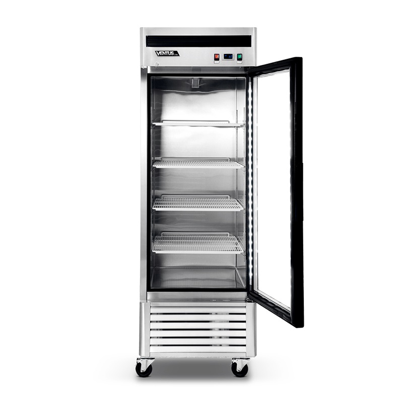 Refrigerador Acero Inox. 1 Pta Vidrio VENTUS VR1PS-700V