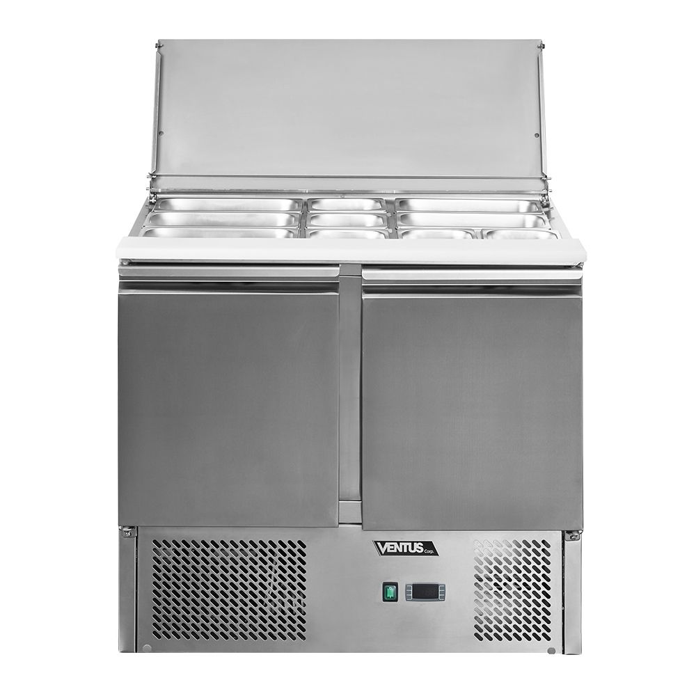 Mesón Saladette 2 Ptas Acero Inox. VENTUS VMRSL-380