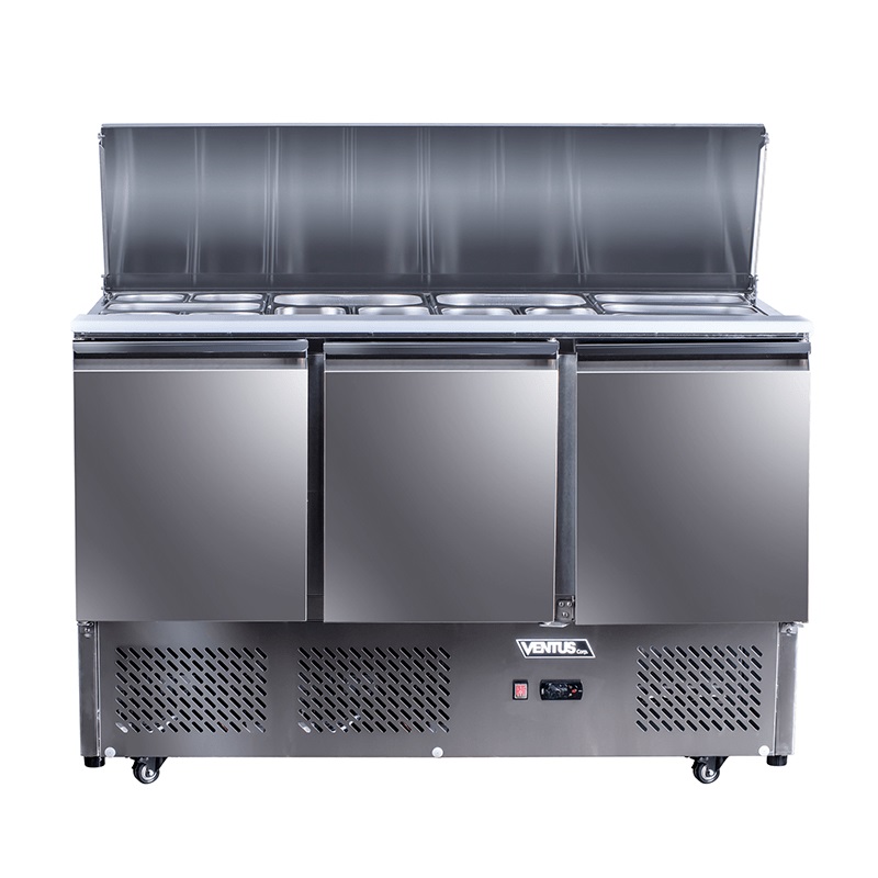 Mesón Saladette 3 Ptas Acero Inox. VENTUS VMRSL-385