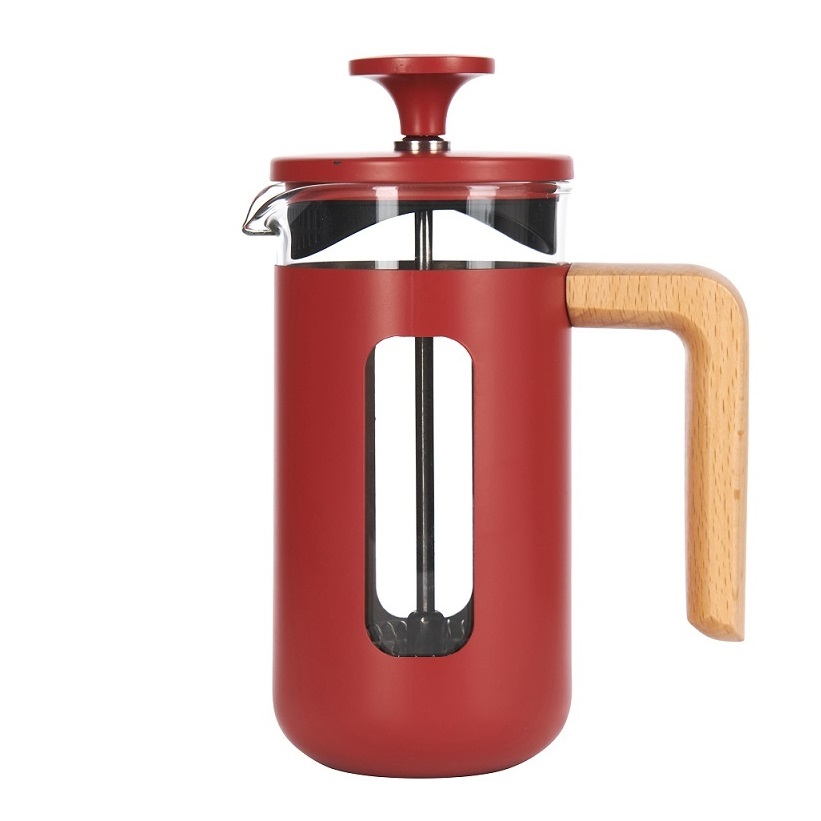 Prensa Francesa  Pisa wood 1lt Red LA CAFETIERE